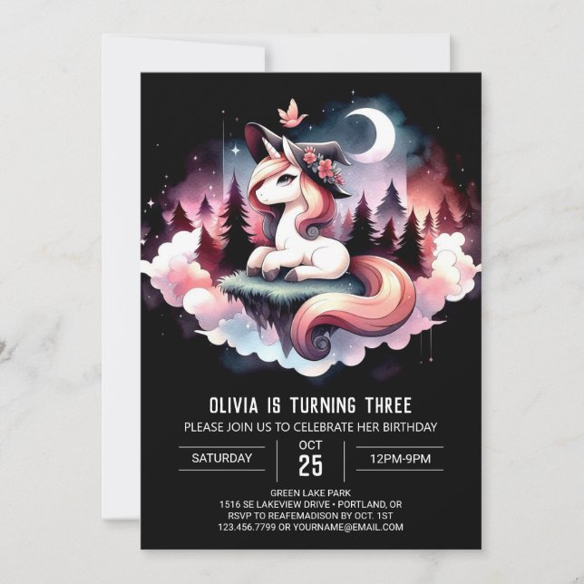 Invitación Boho Dreamy Horse Birthday (Anverso)