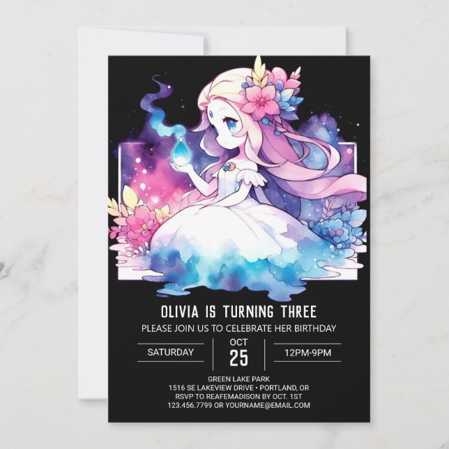 Invitación Boho Dreamy Princess Birthday (Anverso)