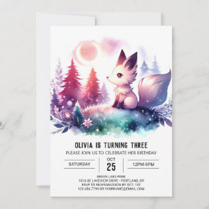 Invitación Boho Dreamy Wolf Birthday