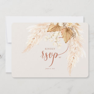 Invitación Boho Dried Flowers and Pampas Grass RSVP Invitati