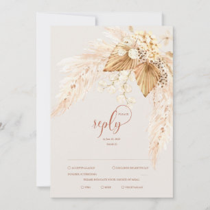 Invitación Boho Dried Flowers y Pampas Grass RSVP