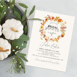 Invitación Boho Dried Rustic Floral Otoño Cae Ducha De Novias