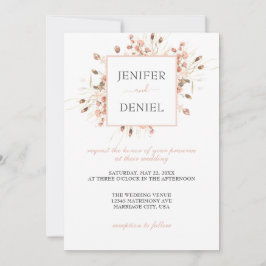 Invitación Boho Dried Watercolor Floral Wedding