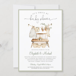 Invitación Boho Drive De Eucalyptus Green Neutral Baby Shower