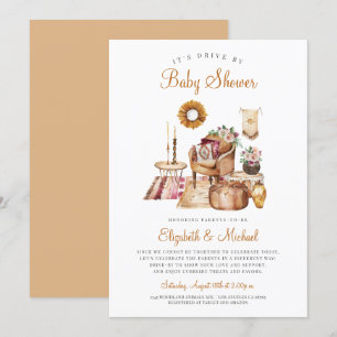 Invitación Boho Drive Por Terracotta Neutral Baby Shower