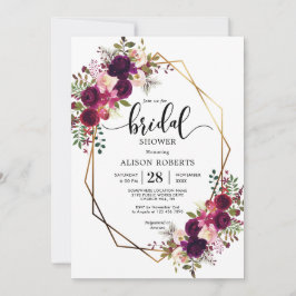 Invitación Boho, ducha geométrica boda de novia