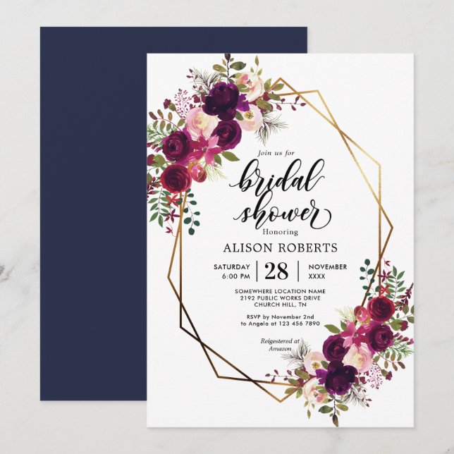 Invitación Boho, ducha geométrica boda de novia