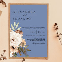 Boho Dusty Blue Floral Boda