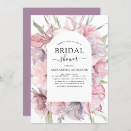Invitación Boho Dusty Pink Purple Bridal Shower