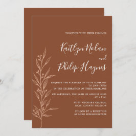 Invitación Boho Earthy Botanelegant Ivory