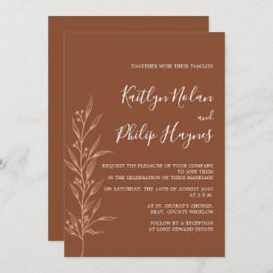 Invitación Boho Earthy Botanelegant Ivory