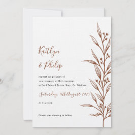 Invitación Boho Earthy Botanelegant Marfil White