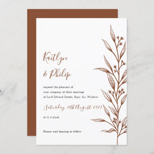 Invitación Boho Earthy Botanelegant Marfil White