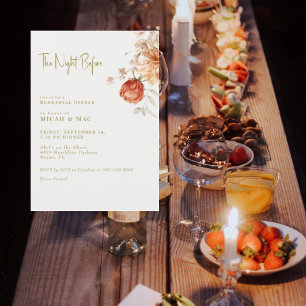 Invitación Boho Earthy Floral La noche anterior