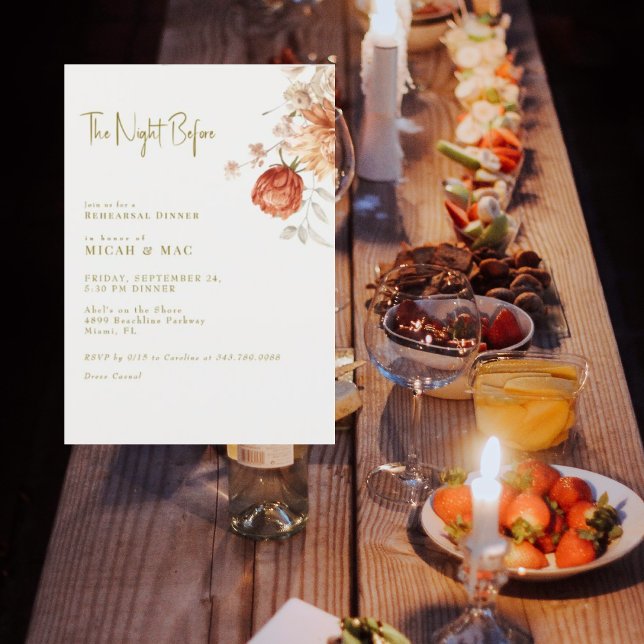 Invitación Boho Earthy Floral La noche anterior (Subido por el creador)
