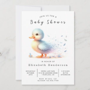 Invitación Boho Editable Duck Baby Shower