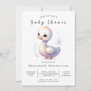 Invitación Boho Editable Swan Baby Shower