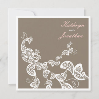 Invitación Boho Elegant Boho Boho Invite a la Peacock Floral 