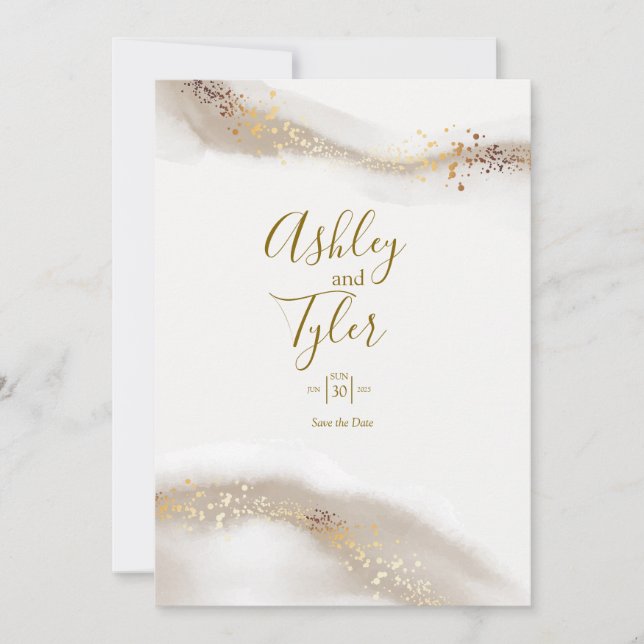 Invitación Boho Elegant Coastal Boda (Anverso)