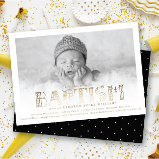 Invitación Boho Elegant Faux Relieve metalizado dorado Elegan