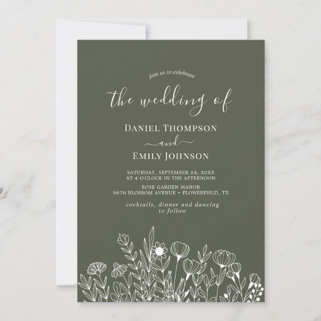 Invitación Boho Elegant Floral Boda (Anverso)