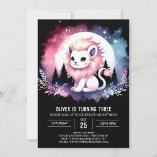 Invitación Boho Elegant Lion Birthday