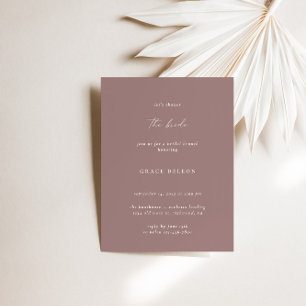 Invitación Boho Elegant Modern Dusty Mauve Bridal Shower