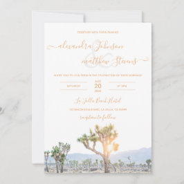 Invitación Boho Elegant Naranja Joshua Tree Boda