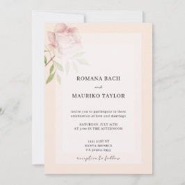 Invitación Boho Elegant Rosa Watercolor Floral