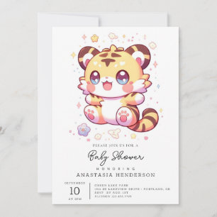 Invitación Boho Elegant Tiger Baby Shower