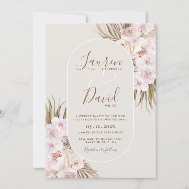 Invitación Boho Elegant Wedding Invitation (Anverso)