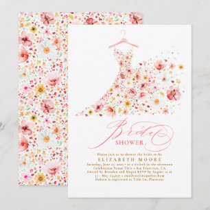 Invitación Boho Elegant Wildflower Rubor Floral Bridal Shower