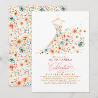Boho Elegant Wildflowers Floral Fall Quinceanera