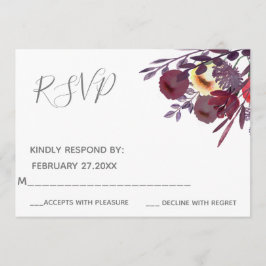 Invitación Boho elegante ramo floral acuarela RSPV