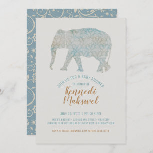 Invitación Boho Elephant Baby Shower