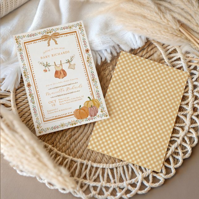 Invitación Boho Enamorándose Fiesta de Bebé Otoño Niña (Subido por el creador)