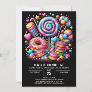 Invitación Boho encantó el cumpleaños digital de Candyland