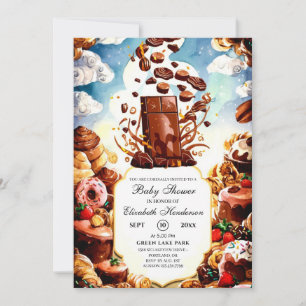 Invitación Boho Enchanted Chocolate Baby Shower