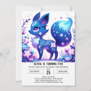 Invitación Boho Enchanted Fox Digital Birday