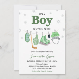 Invitación Boho es un joven hockey sobre hielo Baby Shower