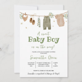 Invitación Boho es un niño vestido de bebé Baby Shower