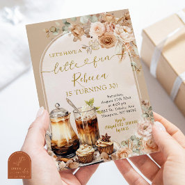 Invitación Boho Espresso Martini Latte Adulto Fun Cumpleaños