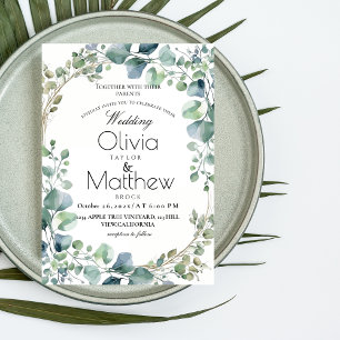 Invitación Boho Eucalyptus Elegant Wedding
