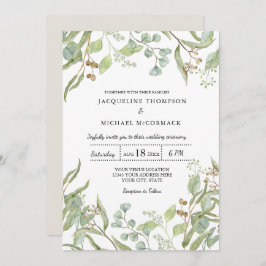 Invitación Boho Eucalyptus Greenery Boda