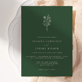 Invitación Boho Evergreen Elegant Minimal Boda |