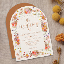 Boho Fall Boda Naranja del Arco de Flor Silvestre