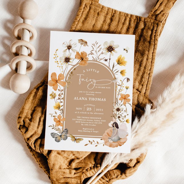 Invitación Boho Fall Fairy Wildflower Baby Shower (Subido por el creador)