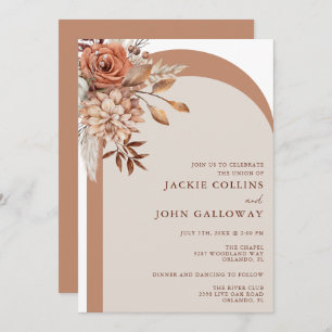 Invitación Boho Fall Floral Arch Boda