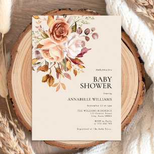 Invitación Boho Fall Floral Baby Shower
