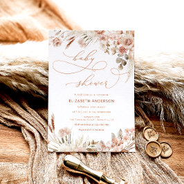 Invitación Boho Fall Floral Baby Shower